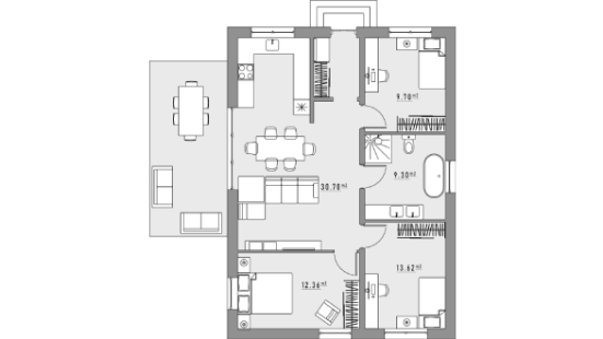80kv A+ klasės namo planas