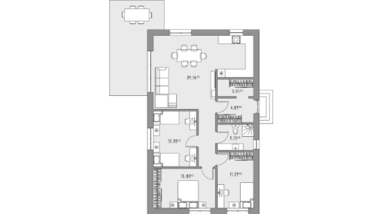 90kv A++ klasės namo planas
